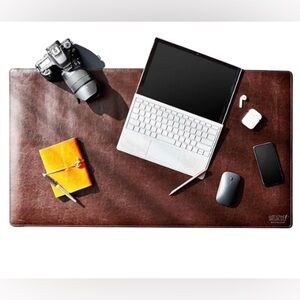 Office Desk Pad/Leather Look Desk Blotter Pad/Desk Mat Protector by Delaney USA